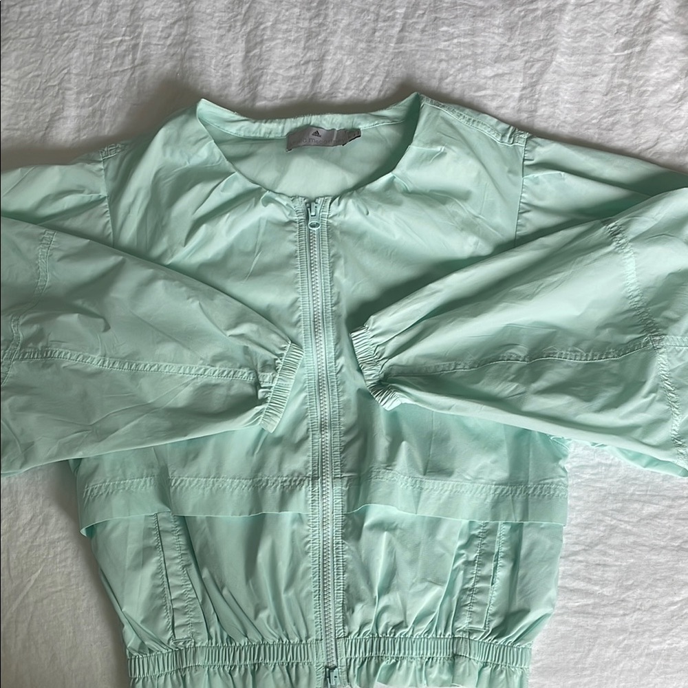 Stella McCartney Adidas Mint Green Zip-Up cropped Jacket